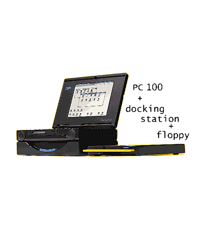 The PC110 in its docking station