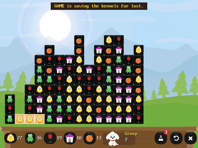 GAME playing the board itself, with the message: GAME is saving the kennels for last