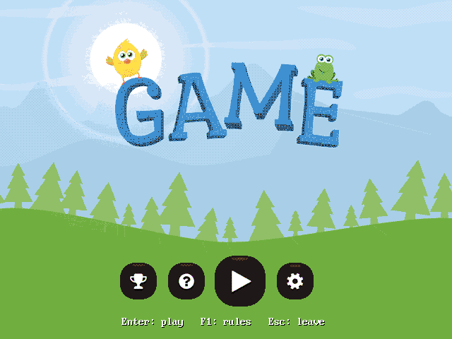 The GAME title screen in 16 colours