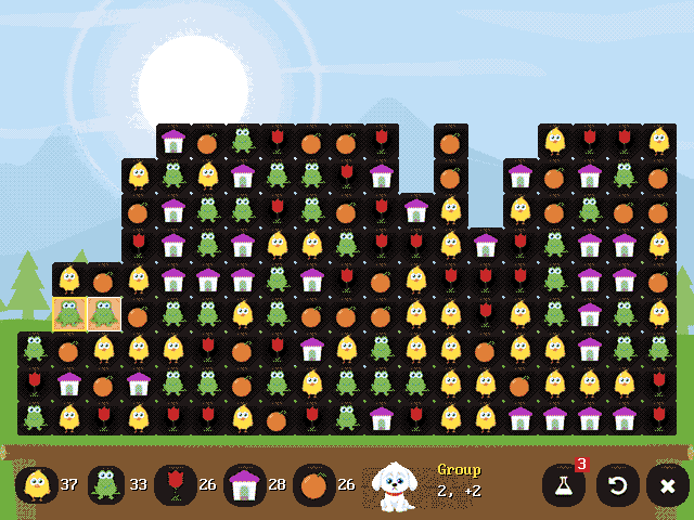 A game under way in 16 colours