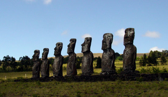 The seven moai of Ahu Akivi