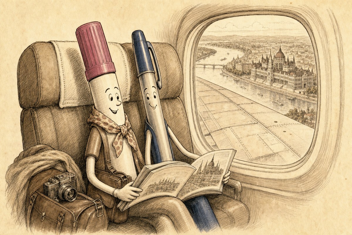Berol and Biro, the travelling pens, on their way in