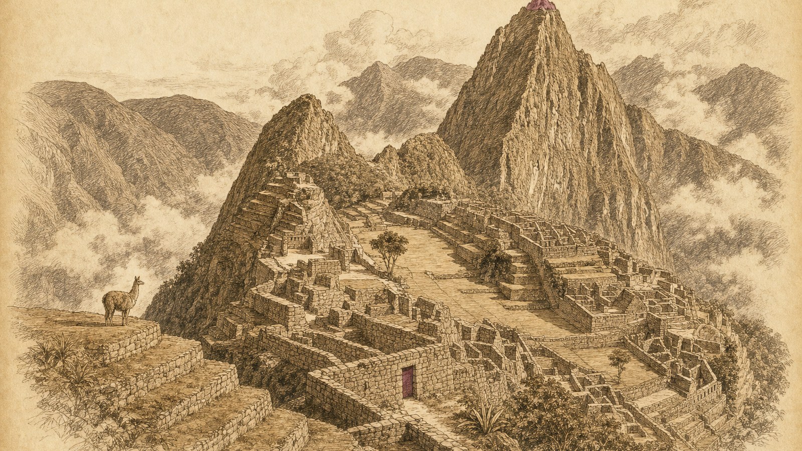 Machu Picchu, with Huayna Picchu behind