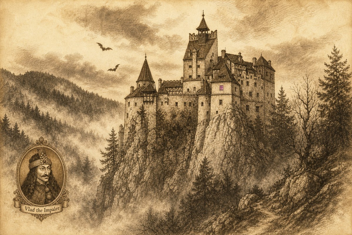 Bran Castle, the so-called Dracula’s castle, on its crag