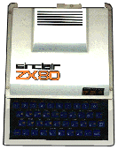The ZX80 from above, showing the membrane keyboard